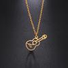 Cazador Stainless Steel Jewelry Musical Instrument Guitar Pendant Necklace for Women Men Chain Necklace Birthday Party Gift 2026