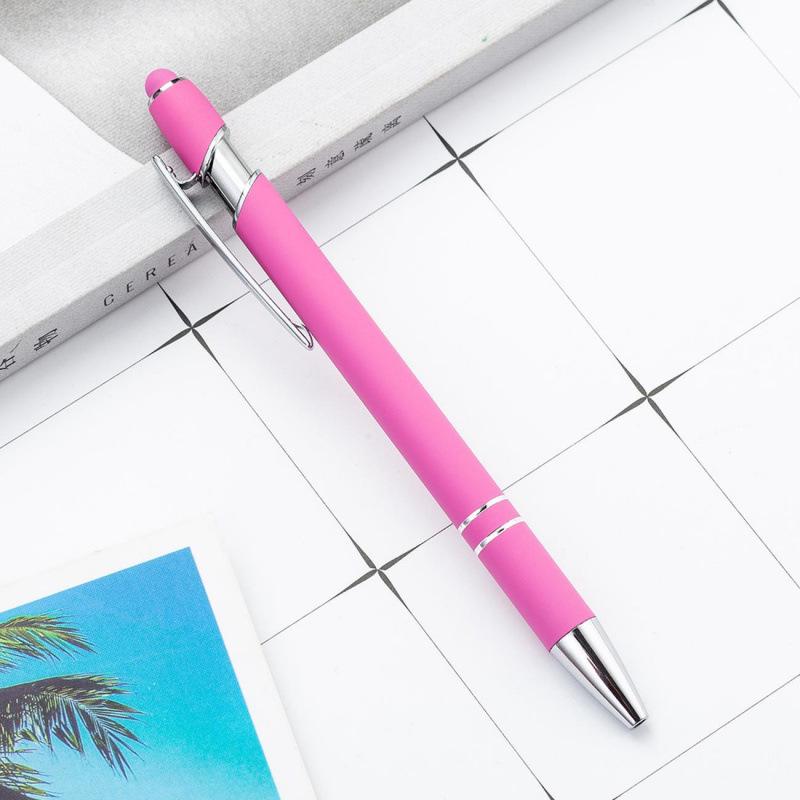 Elegant Push-Action Metal Touch Screen Ballpoint Pen with Customizable Logo and Spray Paint Finish
