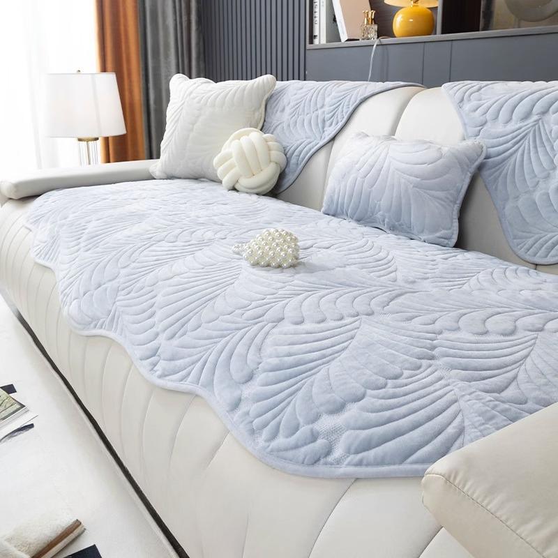 Irregular Special-shaped Sofa Cushions, All-season Universal Non-slip Winter Short Plush Cushions, Leather Sofa Covers, Backrest Towels