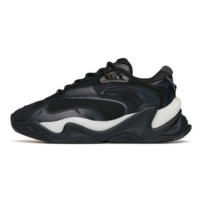 Pulse Fabric Synthetic Leather Non-Slip Wear-Resistant Breathable Low-Top Dad Shoes Women Sneaker Black 122148833R-3