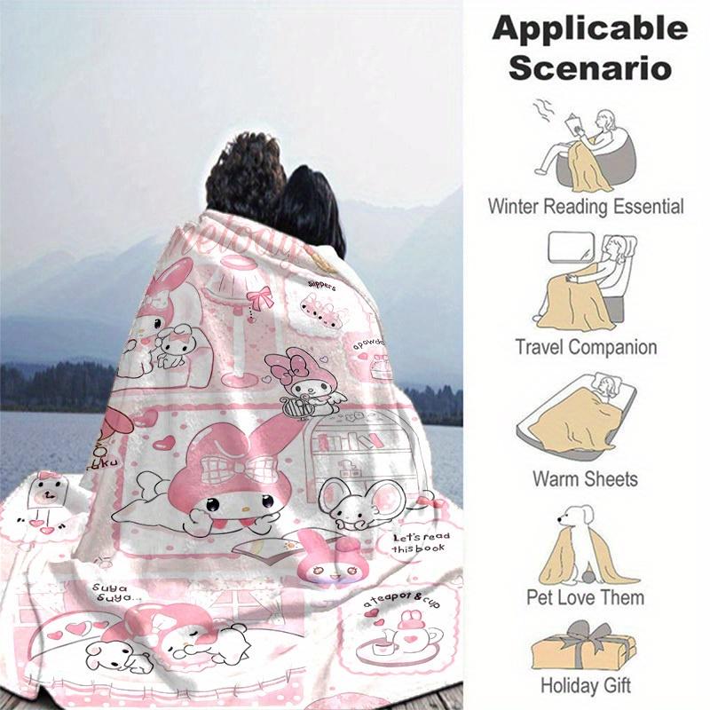1pc, Sanrio Melody's Cozy Home: A Gift of Softness, Perfect Flannel Blanket for Bedroom, Living Room, Travel, Camping, Car, Beach, Office Naps. Ideal