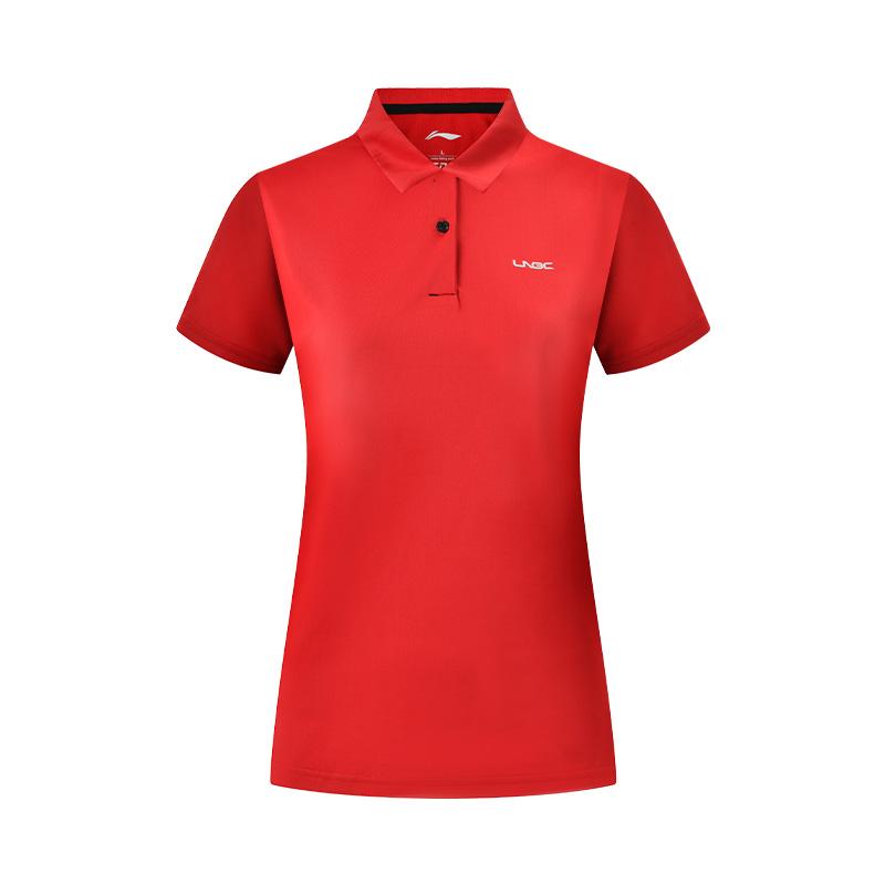 

Li Ning Solid Color Pullover Polo Shirt Women tops Red APLQ176-4 L