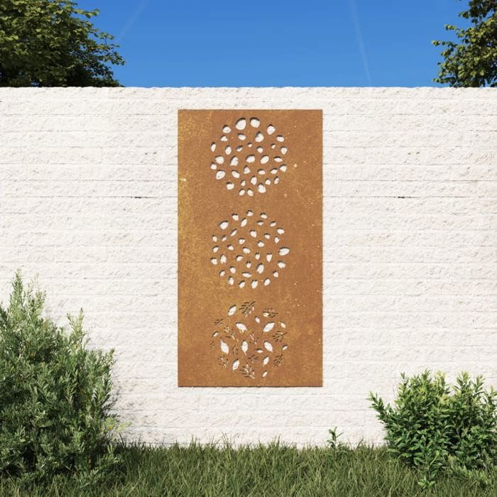 VidaXL Décoration murale jardin 105x55 cm acier corten design feuille 824494