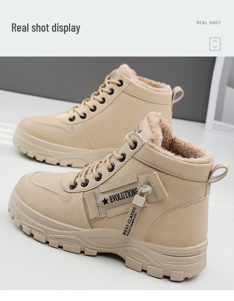 Women's Korean Style Lace-Up Mid-Calf Thick-Soled Winter Boots