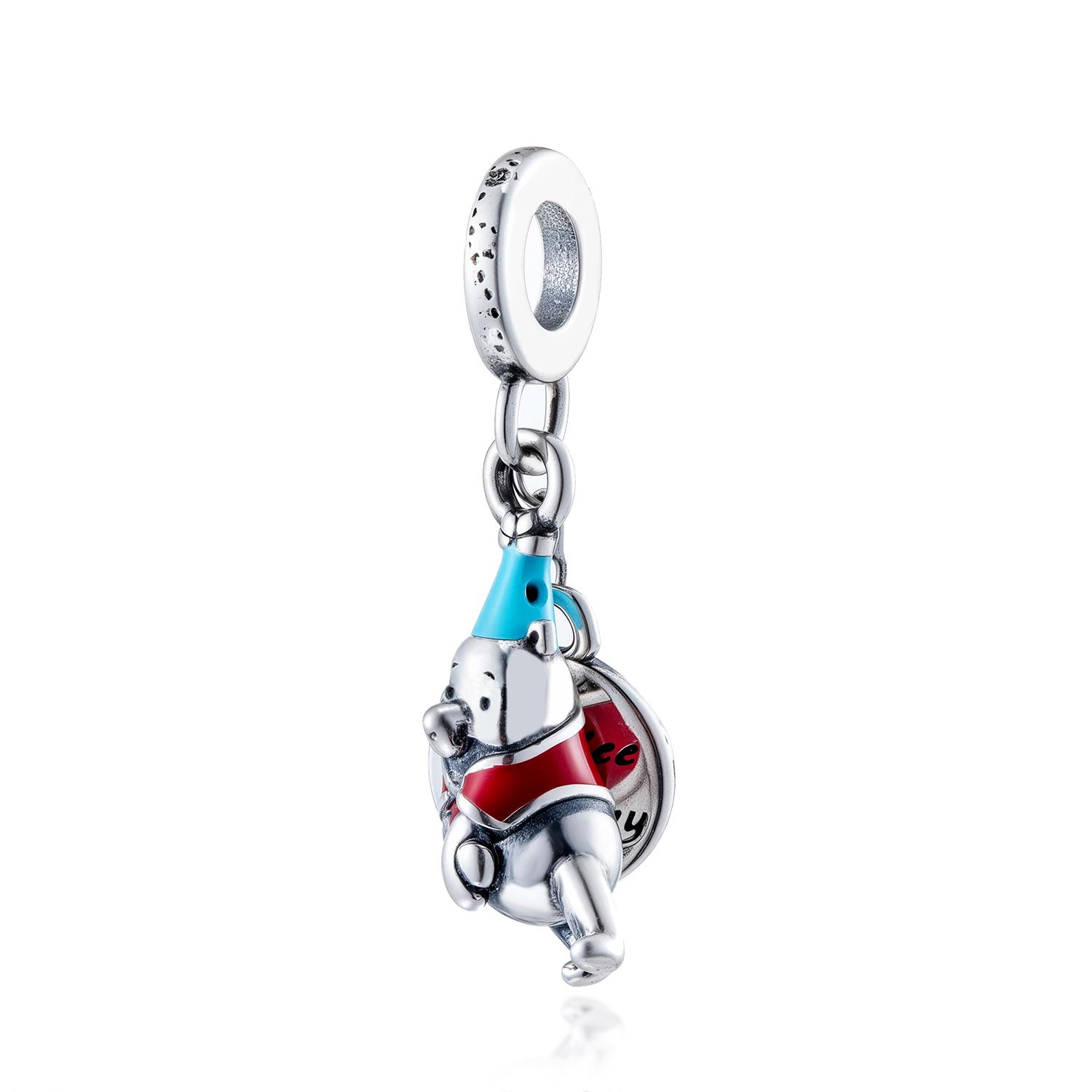 

S925 Sliver Plated Winnie the Pooh Inspired Charm Beads Compatible With European Bracelets DIY Jewelry Gifts For Fans. Silver