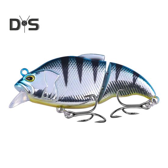 7,5 cm/12 g Leddelt VIB Fiskeagn med Kroker Realistisk 2-delt Svømmeagn Hardt Kunstig Agn Ferskvann Saltvann Fiskeutstyr