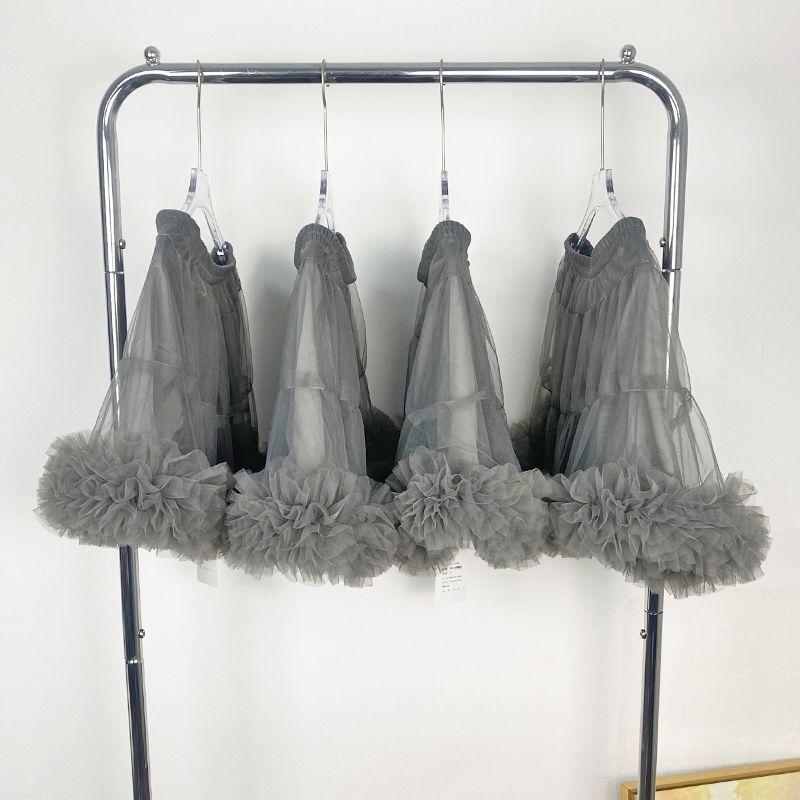 

Oni Ins Niche Style Cloud Cake Skirt Mesh Grey All yards