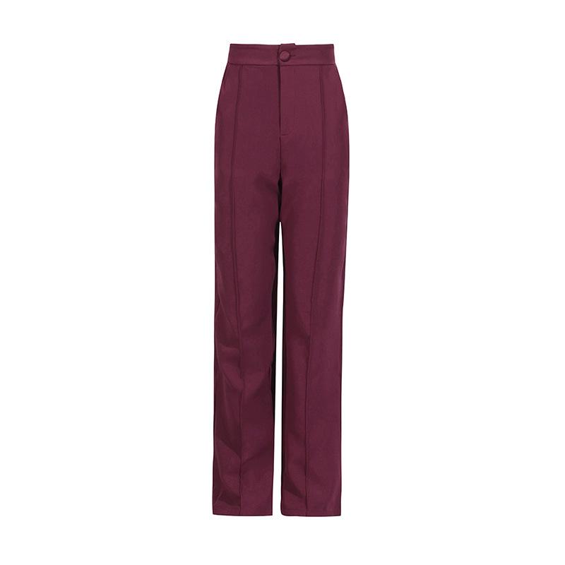 2025 Summer Women's Lapel Long-Sleeve Casual Two-Piece Suit: Solid Color Jacket & Straight Pants