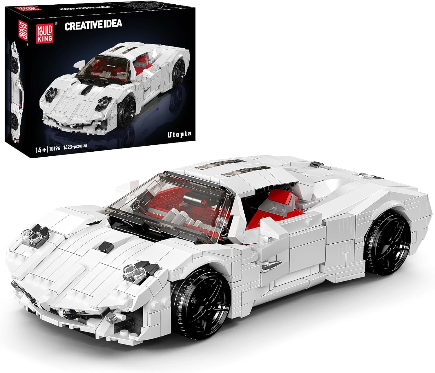 

Mould King 10196 Набор для сборки суперкара Utopia, Модель спортивного автомобиля в стиле техник из более чем 1423 деталей, Креативная строительная игрушка для подростков и взрослых
