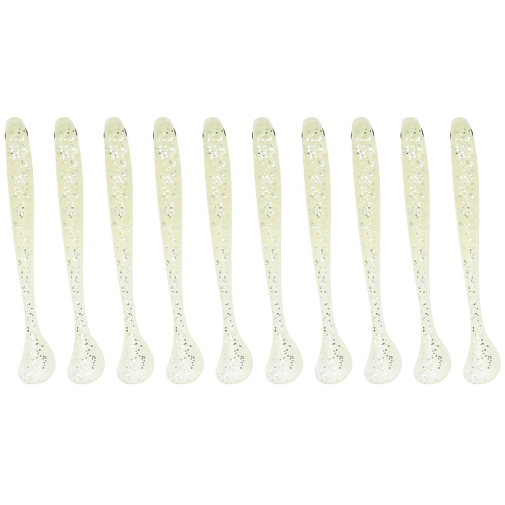AR41 10PCS 75mm T Tail Soft Worm Artificial Bait Lures Fishing Tackle AccessoriesSilver