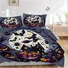 3pcs Halloween Bilder Ideen Printed Duvet Cover Set (1 * Cover+2 * Pillowcase, Without Core), Suitable for Home Bedroom, Guest Room, Dormitory De