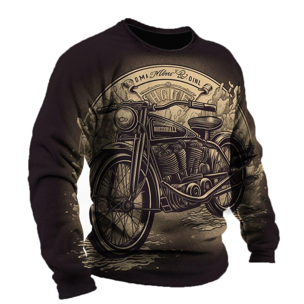 

Винтажная мужская футболка, хлопковые футболки с длинными рукавами и принтом мотоцикла, одежда с 3D принтом, уличная графика в стиле Харадзюку, большие размеры M