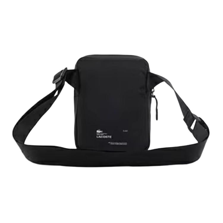Lacoste Modische tragbare tägliche Nylon-Schulter-Crossbody-Tasche mittel Unisex-Taschen Schwarz NU3797UH-000