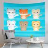 Cartoon Baby Animals Tapestry Cute Tiger Tapestry Creative Theme for Children Wall Hanging Living Room Bedroom Dorm Tapestries