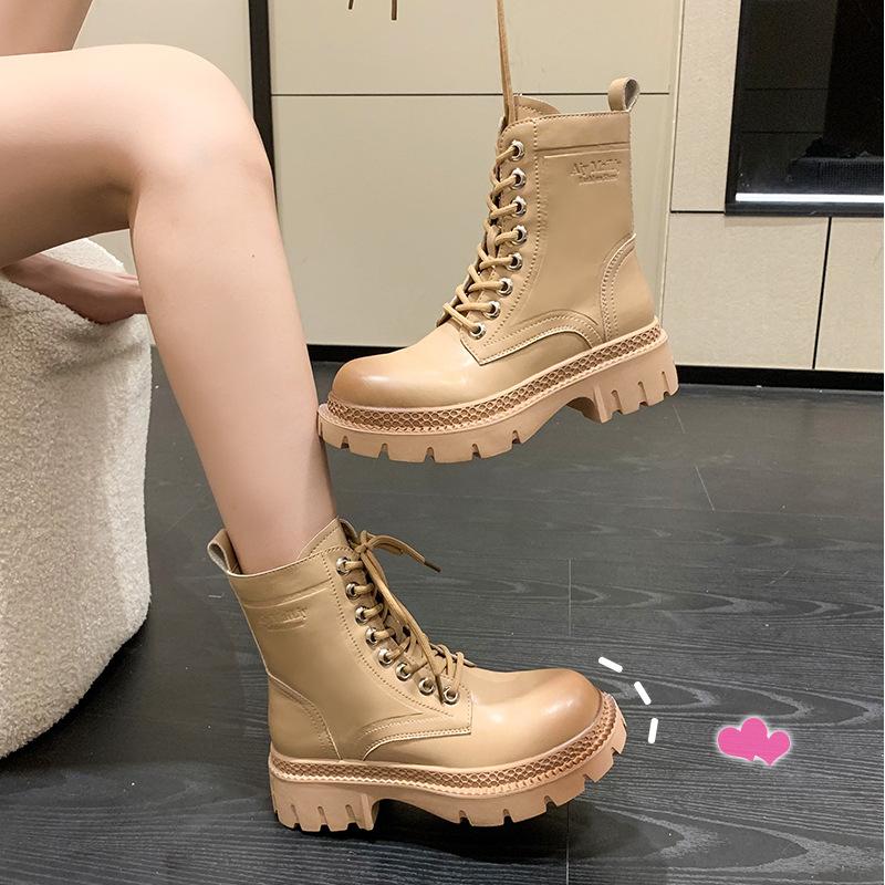 Net Red Rhubarb Boots 2023 Осень Новый раунд Голова Ретро Модный Cool Ins  Короткие сапоги All-Match Casual Martin Boots Женщины купить недорого —  выгодные цены, бесплатная доставка, реальные отзывы с фото — Joom