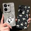 Pandas Pattern Silicone Soft Case for Xiaomi 13t Poco X6 M6 Pro Redmi Note 14 13 12 11 10 Pro Shockproof Leather Texture Plain Color Slim Cover