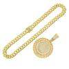 Diamond-encrusted Sunflower Cuban Chain, Domineering Punk Necklace, Men's Creative Hipster Pendant Decorative Accessories