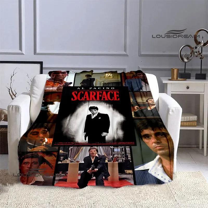 Classic Movie Scarface Blanket Flange Warm Blanket Soft and Comfortable Blanket Home Travel Blanket Bed Linings Birthday Gift