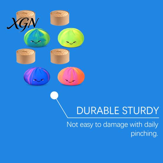 Anxiety Relief Steamed Bun Toy Smiling Stress Ball Anti-Anxiety Cartoon Dumpling Squeeze Soft Simulated Dough Fidget Sensory