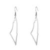 A Silver Palestine Map Dangle Earrings Women Geography Map Pendent Earring Stainless Jewelr
