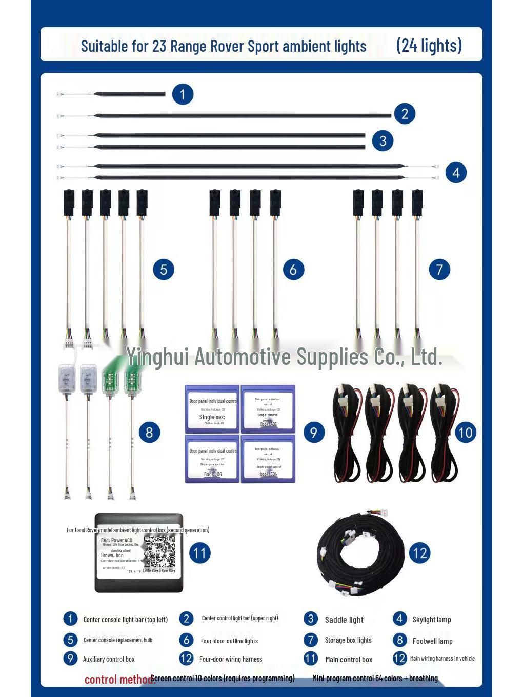 

23 Подсветка салона Land Rover Range Rover Sport, 64 цвета