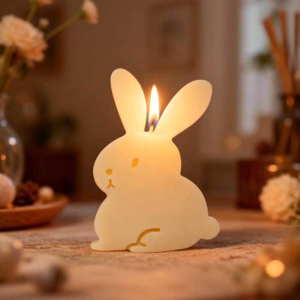 DIY Easter Cute Bunny Figurine Resin Mold Candle Aromatherapy Plaster Silicone Mold Desktop Storage