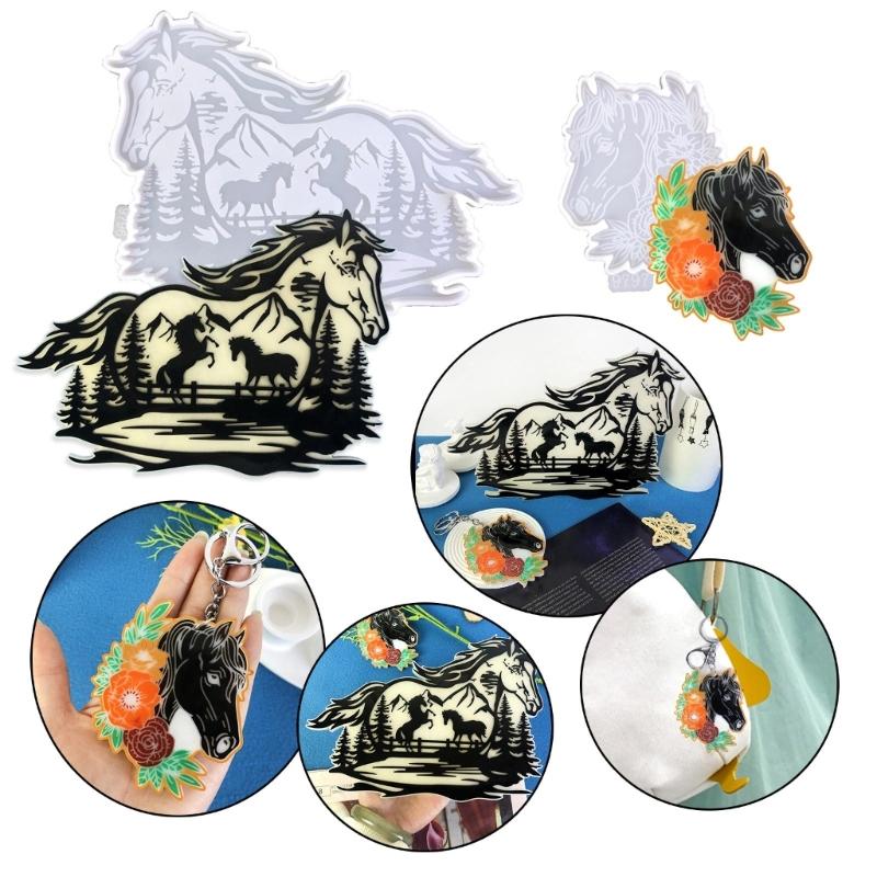 Personalized Horse Shaped Resin Wall Ornament Mold Unique Decoration Silicone Mold  Exquisite Decorative Items Moulds