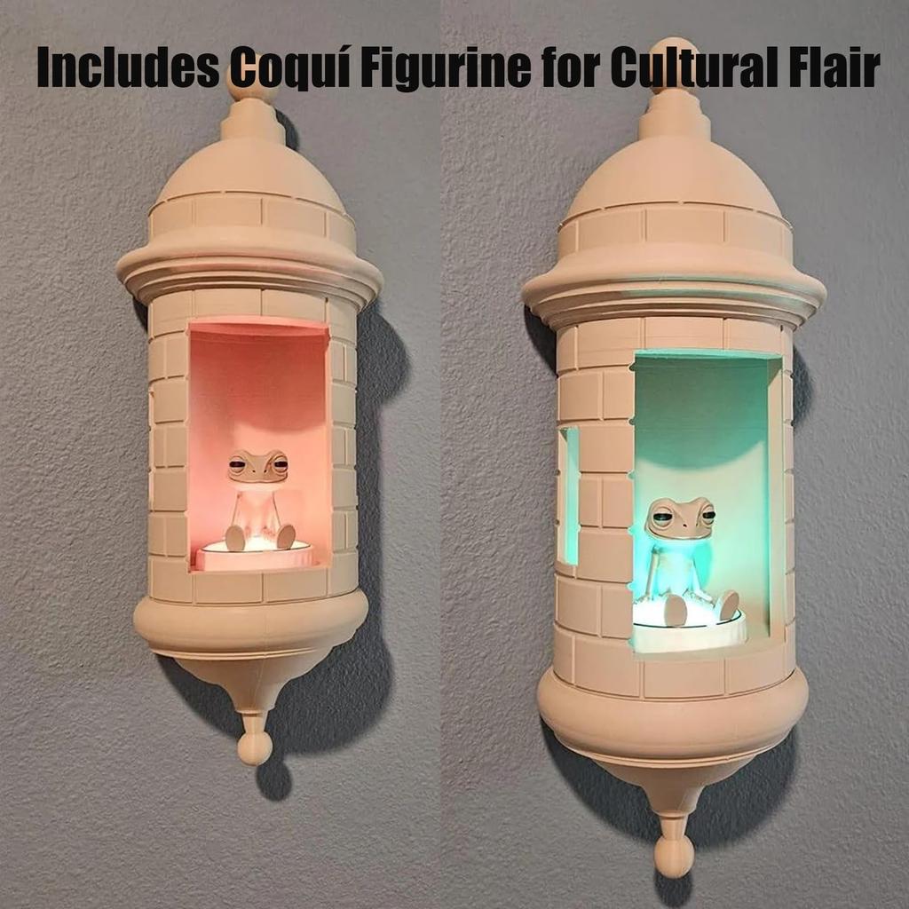 Puerto Wall Lamp, 3D Printed Style Night Light, Silent Lamp With LED, Puerto Home Decor For Bedroom, Living Room, Unique Puerto Gift