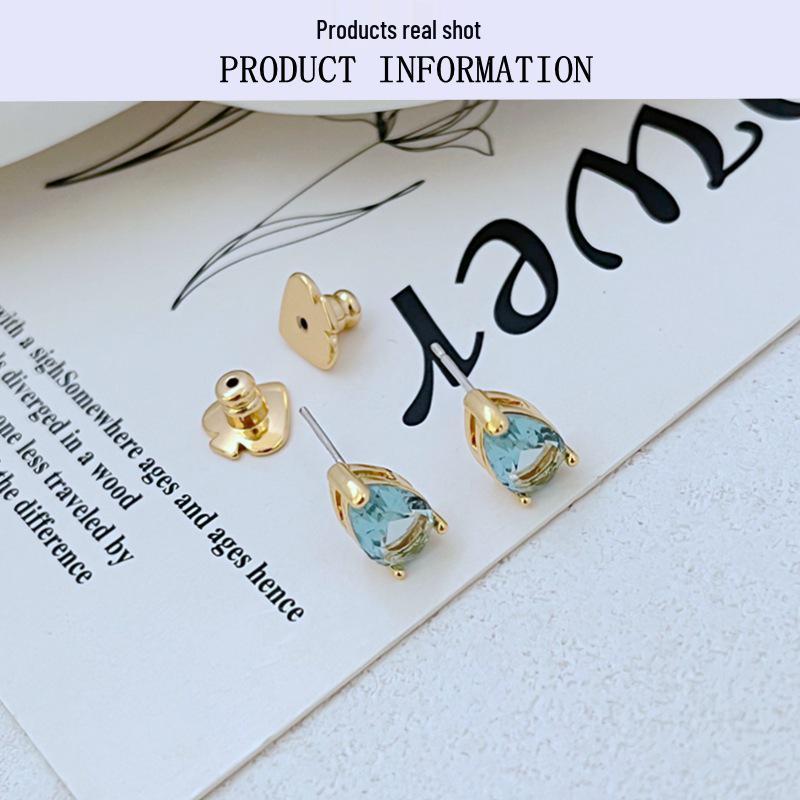 Elegant Teardrop Zircon Stud Earrings - Sleek Design