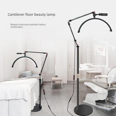 16" LED Half-Moon Beauty Lamp - 20W Floor-Standing Fill Light for Nails, Eyelashes, Tattoos, Eyebrows.