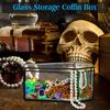 Gothic Black Glass Jewelry Box Coffin Trinket Holder Small Display Case Gift Boxes Decorative Storage Box Halloween Candy Box