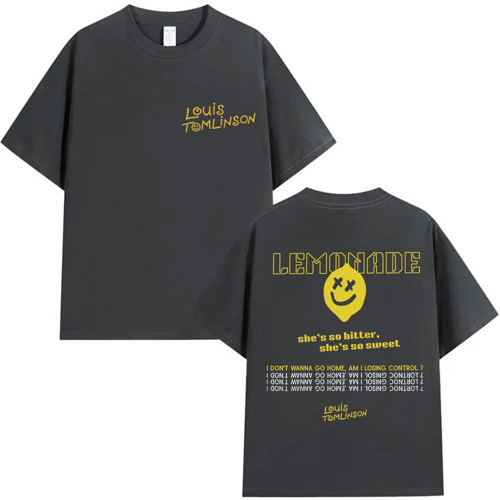 Louis Tomlinson Lemonade Tour Album Vintage Fashion Big Size High Quality 2025 Summer Pure Cotton 100 Printed Tshirt