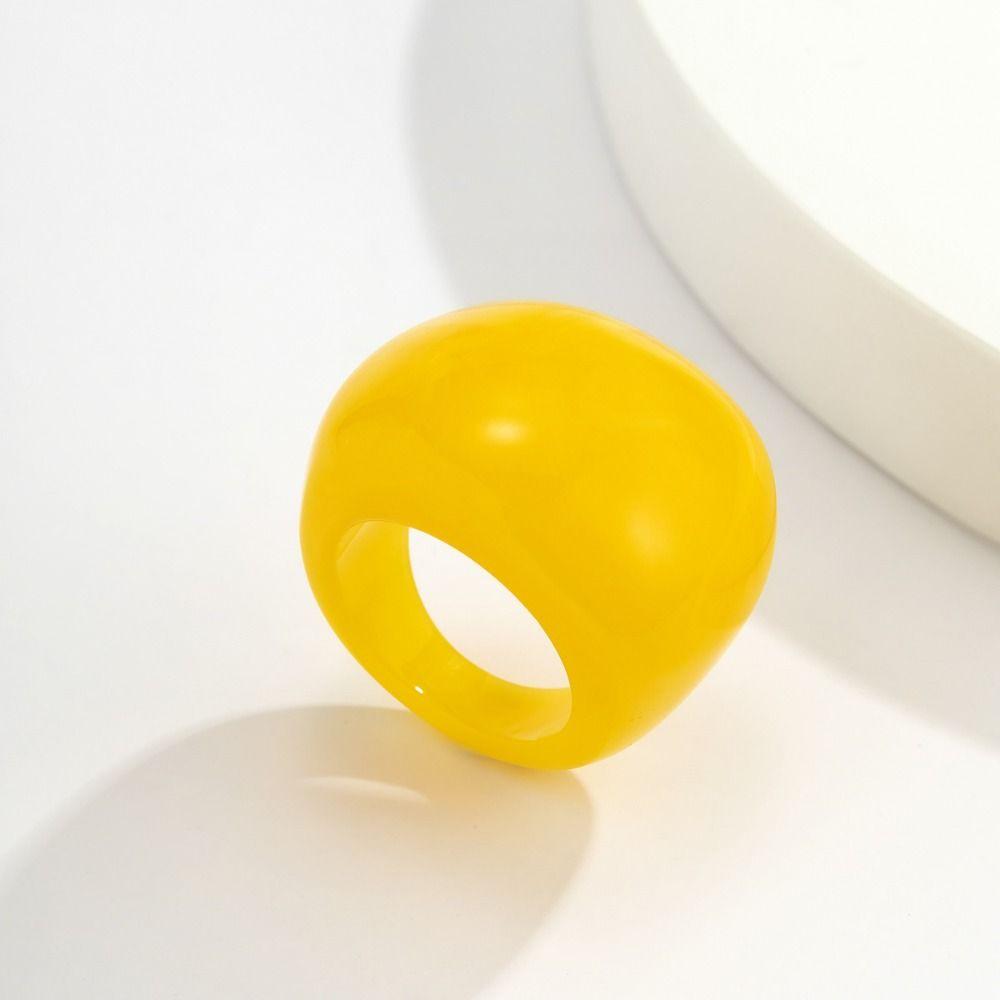 Classic Acrylic Ring Candy Color Big Dome Plain Ring Geometric Ring  Jewelry Gifts