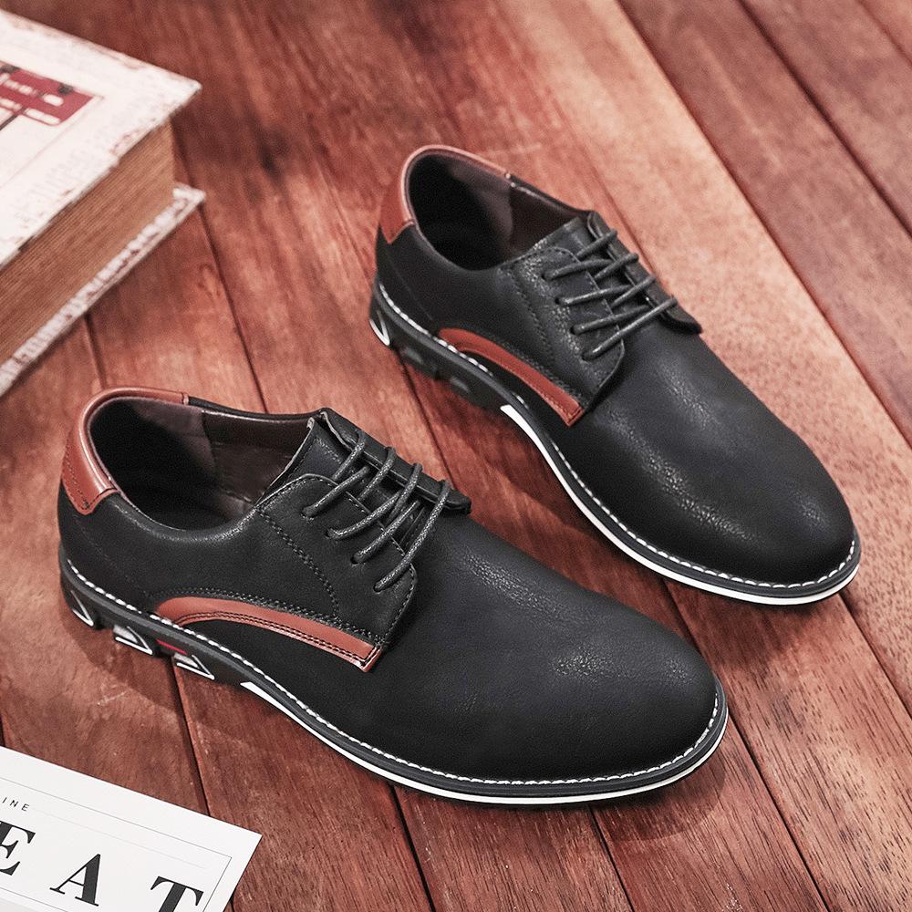 

Wenzhou casual leather shoes men s business dress shoes British style men s shoes large size shoes men s shoes breathable and not smelly feet 48 чорний