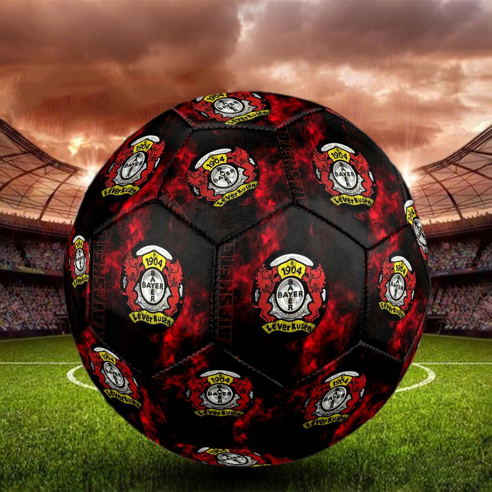 1pc Bayer 04Indoor Soccer Ball Colorful All Ages Machine Stitched PVC Competition Ready Durable High-Bounce HE3