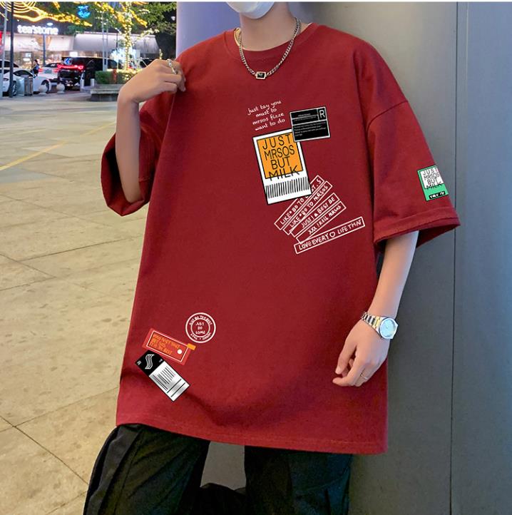 Men's Cotton T-shirts White Men's Oversized T-Shirt Summer Casual Wear Letter Print Tee Shirts for Men 5XL Male Clothes