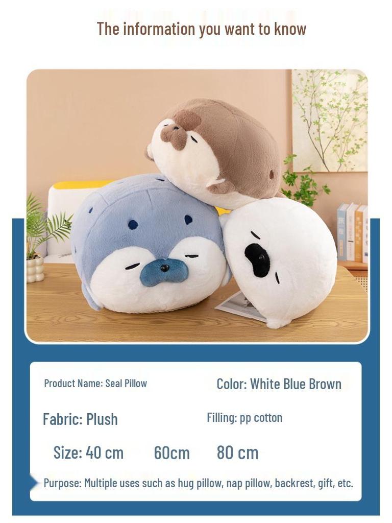 Genuine Cute Seal Plush Toy - Soft Sleeping Comfort Doll Gift for Children