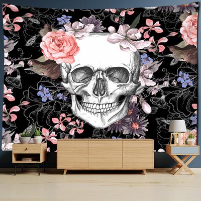 Psychedelic Schädel Tapisserie Grim Reaper Hippie Hexerei Wand Hängen Abstrakte Wand Hintergrund Wohnheim Dekor