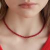 Tatiana (925 Silver) Red Jade Candy Ball Necklace NZ2143