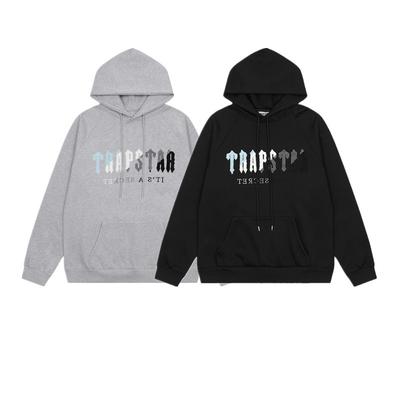 European and American Trendy Brand Blue, White and Gray, Black Towel Embroidery, Loose Casual Hooded Sweater for Men and Women