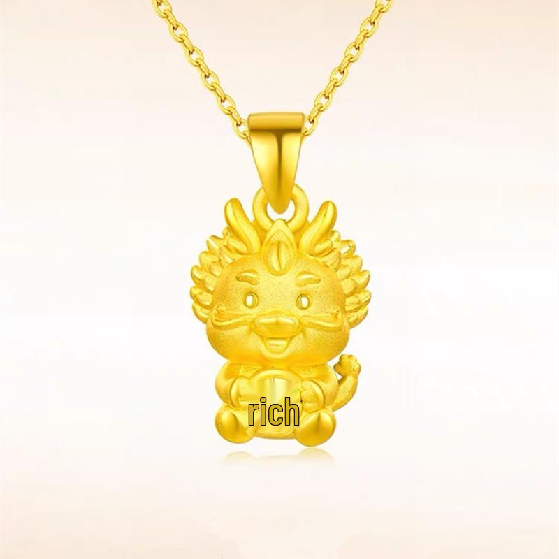 Fu Long Necklace: Chinese Zodiac Dragon Pendant for Women, Light Luxury Style, Perfect Year of the Dragon Birth Year Gift