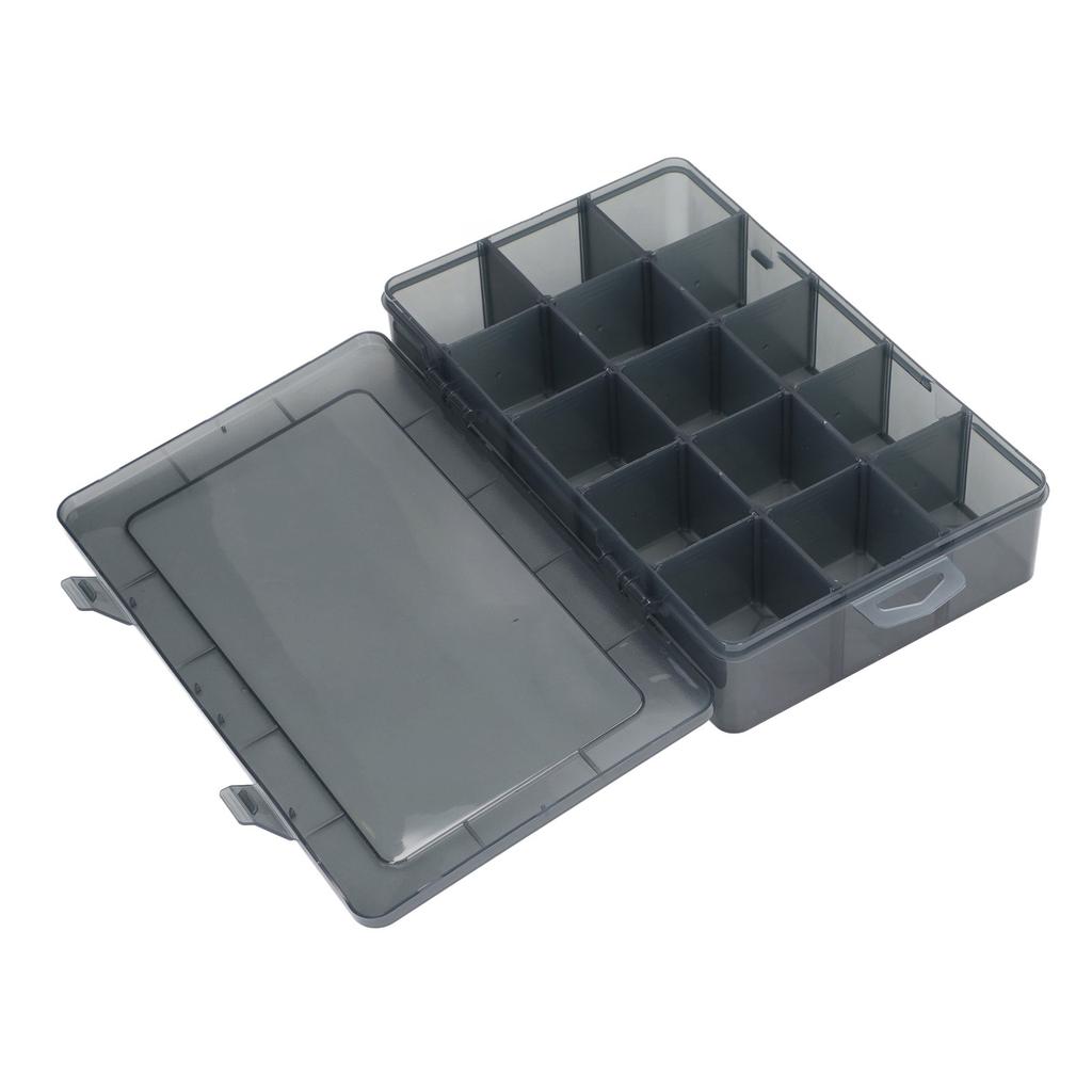Teilebox PP 15 Fächer Transparent Klassifizierungs-Aufbewahrungsbox mit herausnehmbaren Trennwänden für Ringe Perlen