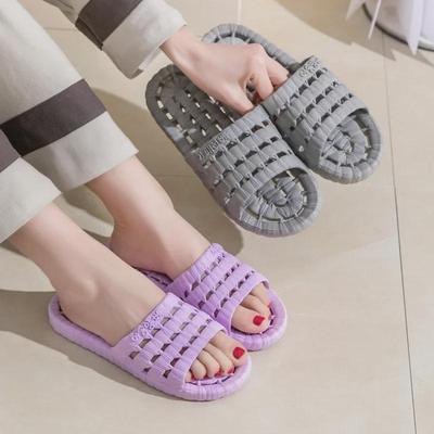 Unisex Four Seasons Non-Slip Bath Slippers – Soft Bottom, Breathable, Hollow Design for Couples