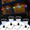 4pcs Atmosphere Pool  Fence  Lights Colorful Light Solar Railing Lights  Courtyard