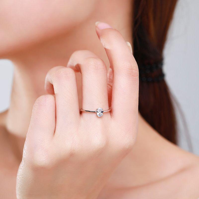 Ada Jewelry Bague De Fianailles En Diamant Real Silver 925 Zircon Simple Wedding Rings for Women