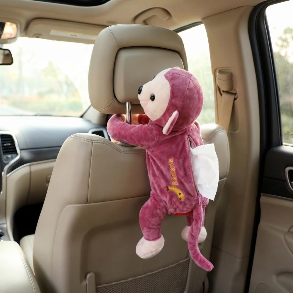 Plush Hanging Car Tissue Holder Cartoon Auto Napkin Dispenser Daily Car Interior Tissue Storage