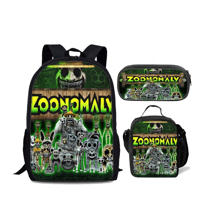 Luxe Populaire Nieuwigheid Grappige Zoonomaly 3D Print 3 stuks/Set leerling Schooltassen Laptop Dagrugzak Rugzak Lunchtas Etui