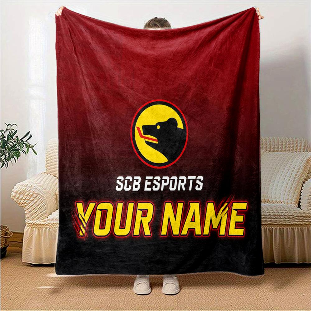 1PC Sc Bern Custom Name Patterned Flannel Blanket Suitable For All Seasons For Home Decor Warmth And Comfort Gifts Holiday Present