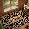Cow Print Welcome Coir Look Doormat Non Slip Entrance Rug Indoor Front Door Floor Mat Home Decor