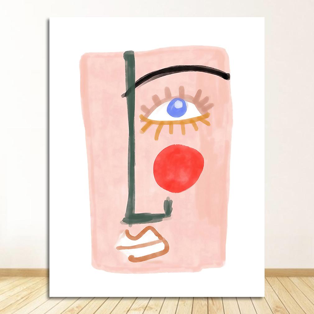 Pittura su Tela Arte da Parete Stile Rosa Lettera Lucky You Immagini Per Soggiorno Moderno Decorativo Nordico Astratto Poster Linea Faccia